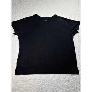 St. John’s Bay Black Knit Soft Short Sleeve Crewneck Tshirt size petite xl